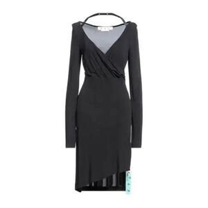 OFF-WHITE Mini Asymmetric Black Dress – Size 42 - US 6 PTP 16.5" BNWT $1,013